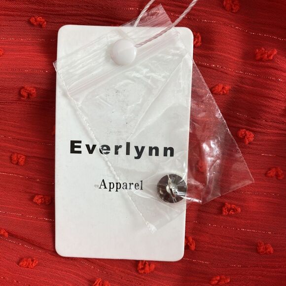 Women’s Sheer Red Lace Short Sleeve Blouse Size M - Picture 12 of 12